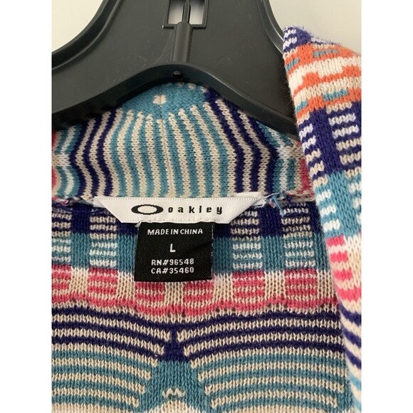 Woman’s Oakley Multicolored Stripped Open Drape Cardigan Sweater Size Large - Picture 2 of 7